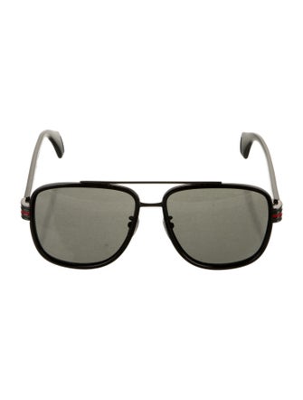 Gucci Web Accent Square Sunglasses
