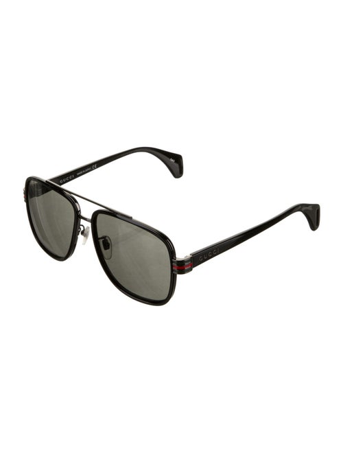 Gucci Web Accent Square Sunglasses