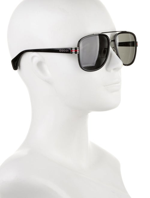 Gucci Web Accent Square Sunglasses