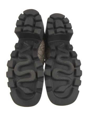 Gucci GG Supreme Leather Trim Embellishment Moto Boots