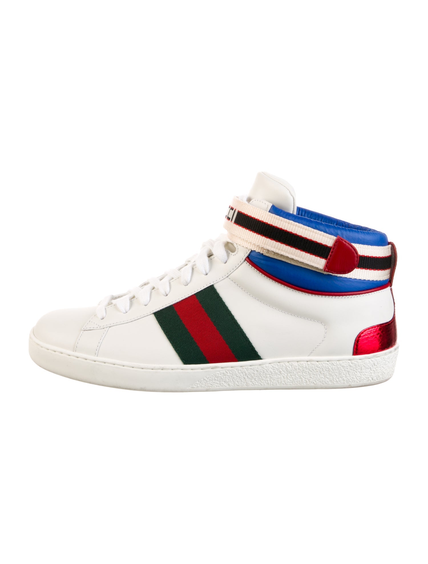 Gucci Web Accent Leather Sneakers