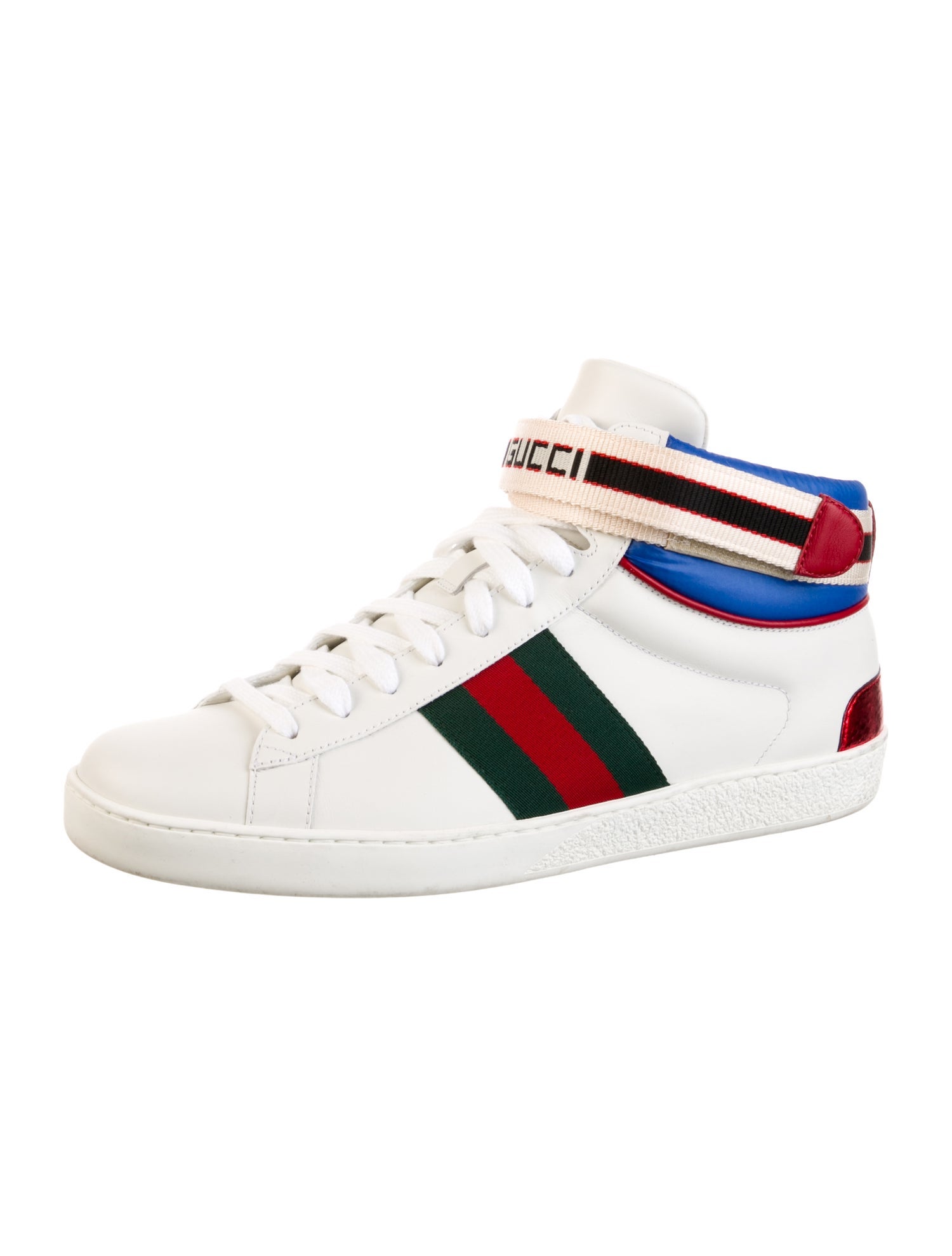 Gucci Web Accent Leather Sneakers
