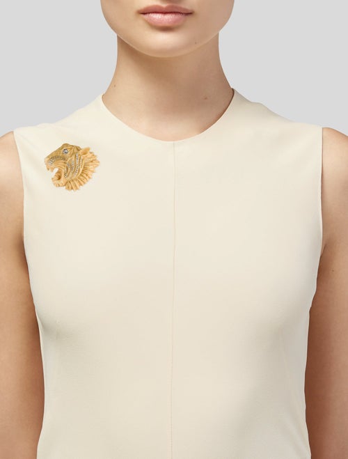 Gucci Crystal & Resin Tiger Head Brooch