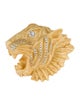 Gucci Crystal & Resin Tiger Head Brooch