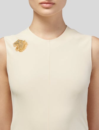 Gucci Crystal & Resin Tiger Head Brooch