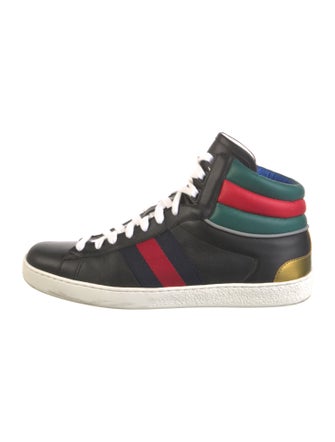 Gucci Web Accent Leather Sneakers