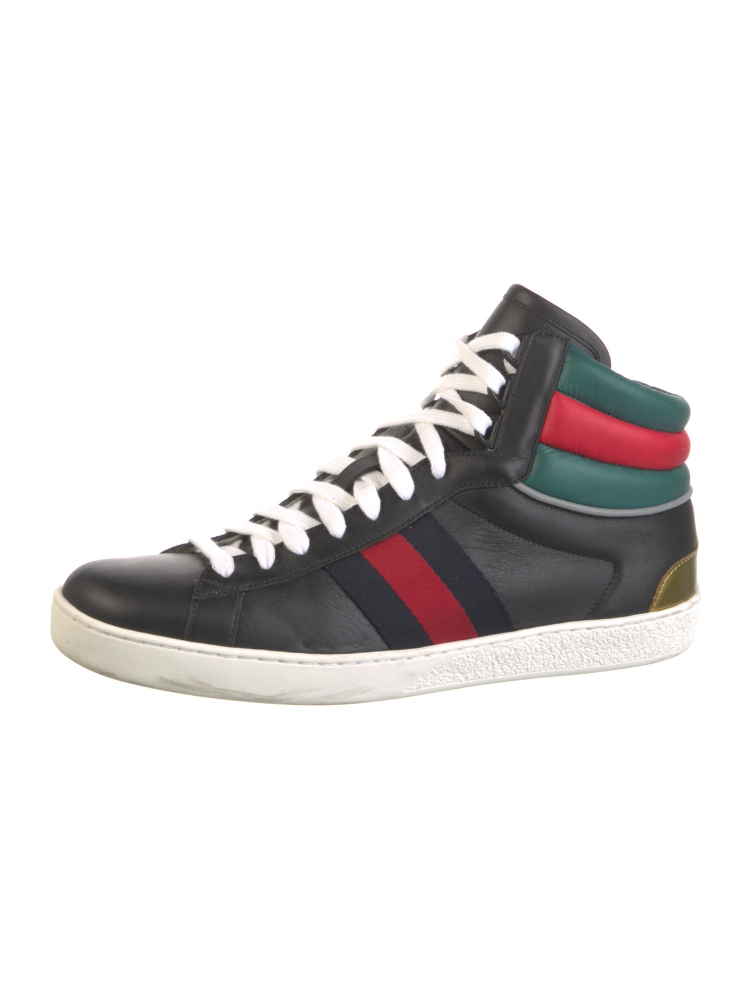Gucci Web Accent Leather Sneakers
