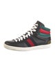 Gucci Web Accent Leather Sneakers