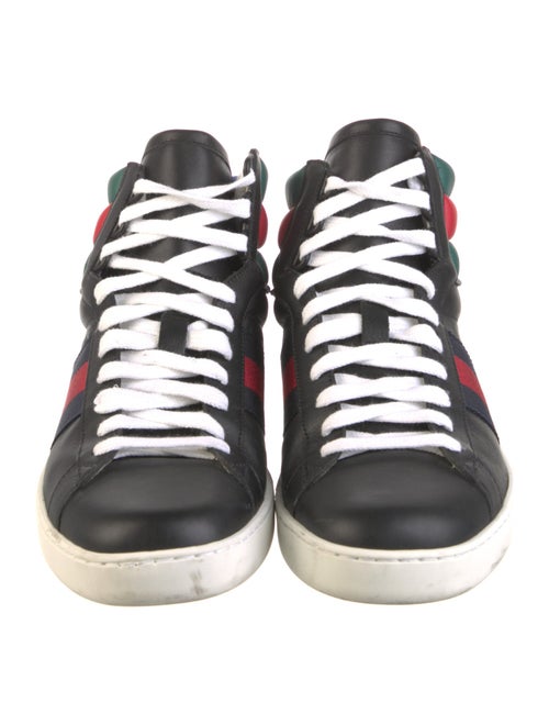Gucci Web Accent Leather Sneakers