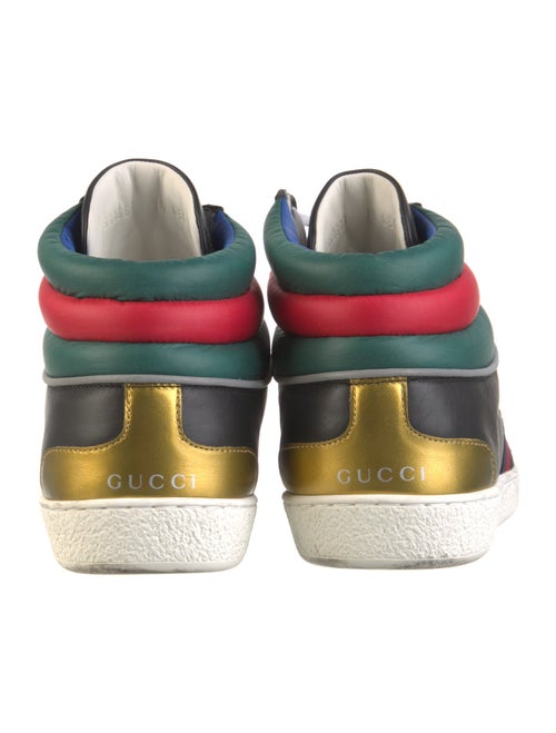 Gucci Web Accent Leather Sneakers
