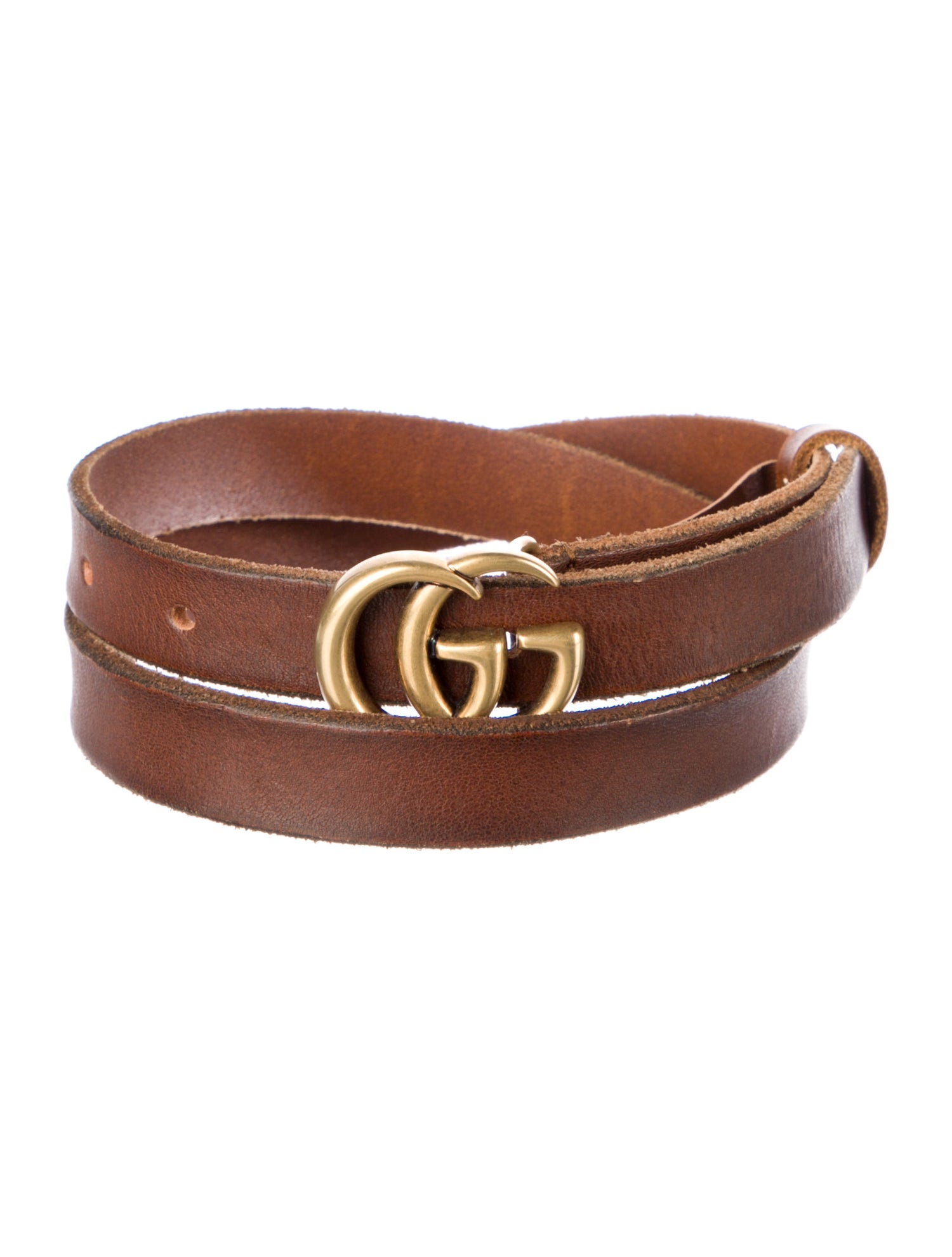 Gucci Double G Logo Skinny Belt
