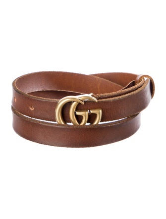 Gucci Double G Logo Skinny Belt
