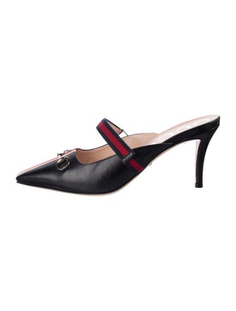 Gucci Horsebit Accent Leather Mules