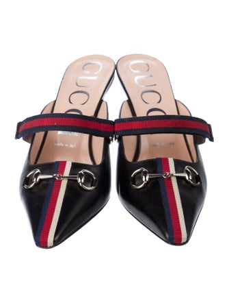 Gucci Horsebit Accent Leather Mules