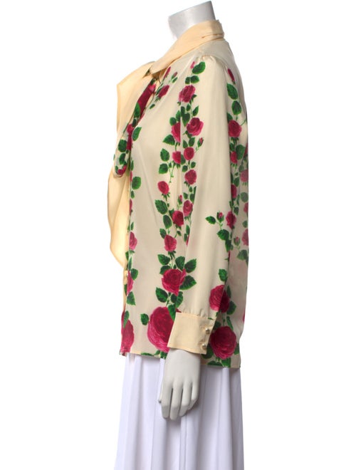 Gucci Silk Floral Print Button-Up Top