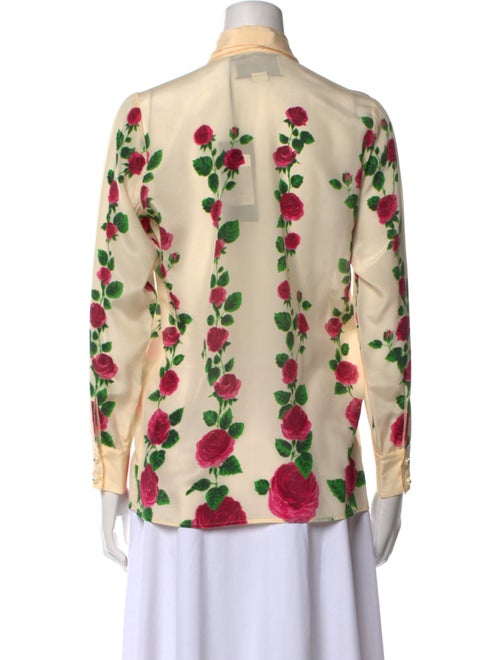 Gucci Silk Floral Print Button-Up Top