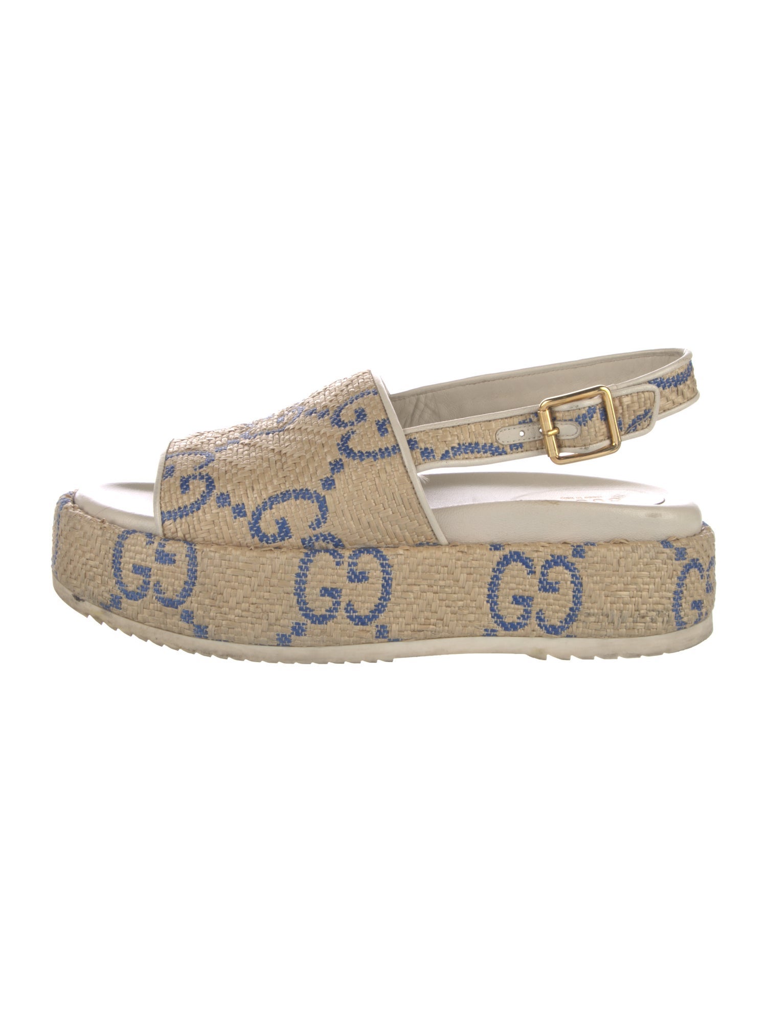 Gucci Jumbo GG Raffia Sandals