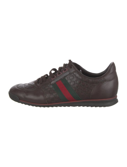 Gucci Web Accent Leather Sneakers