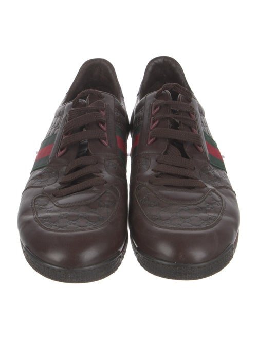 Gucci Web Accent Leather Sneakers