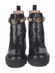 Gucci Leather Crystal Embellishments Chelsea Boots