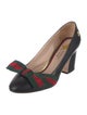Gucci Web Accent Leather Pumps