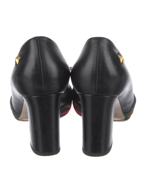 Gucci Web Accent Leather Pumps
