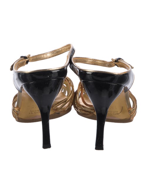 Gucci Patent Leather Chain-Link Accents Mules