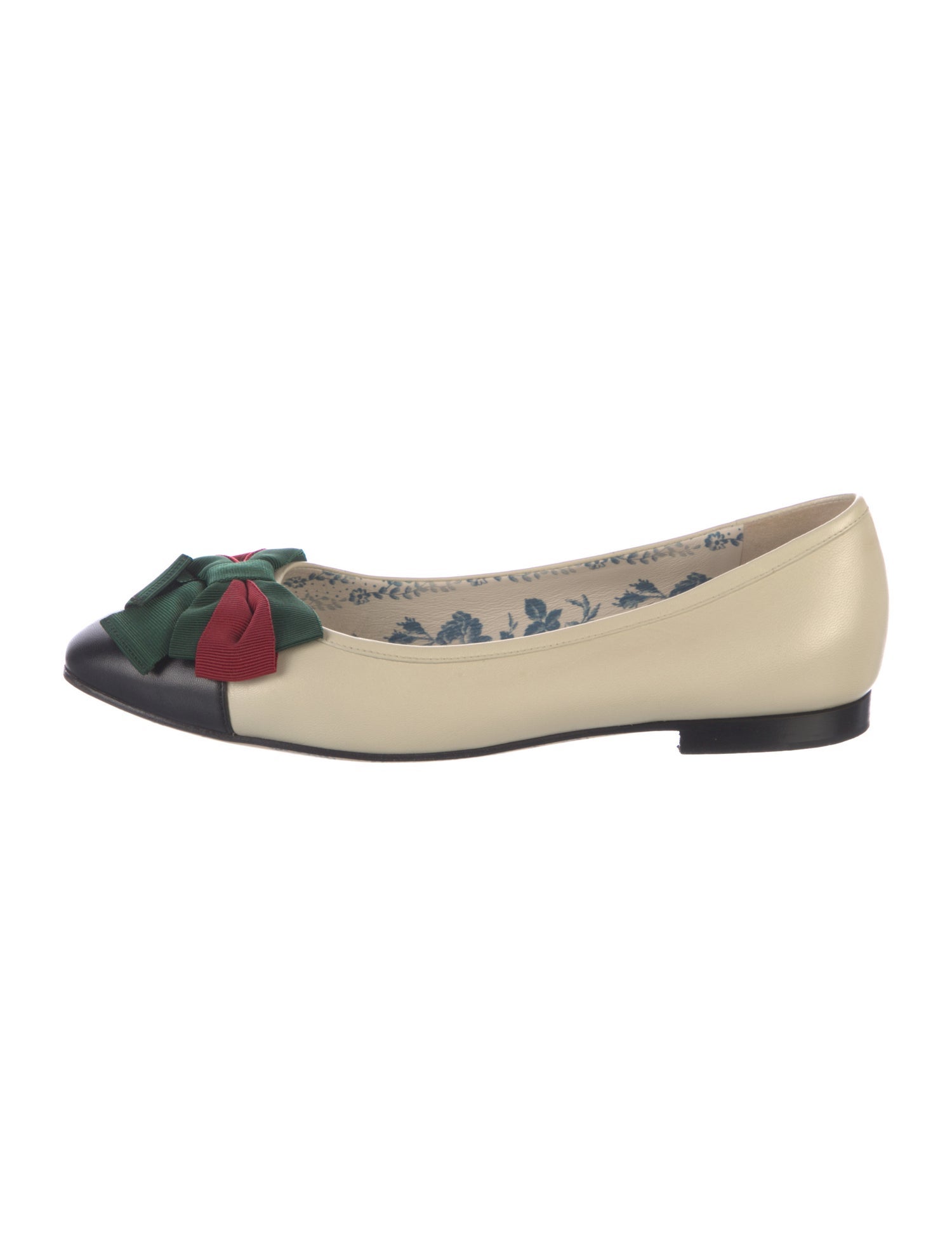 Gucci Web Accent Leather Flats