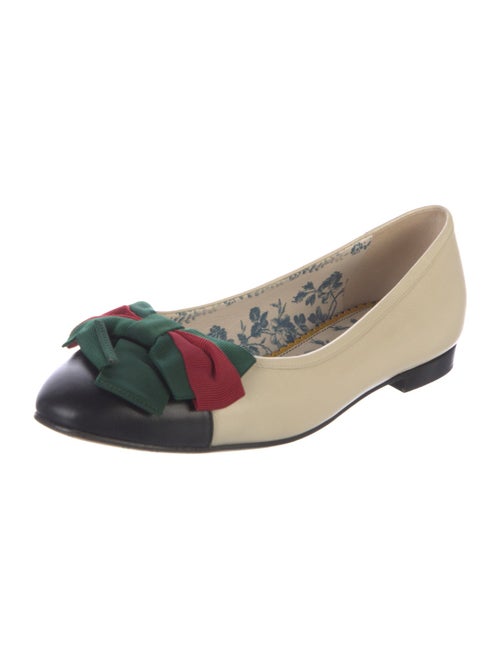 Gucci Web Accent Leather Flats