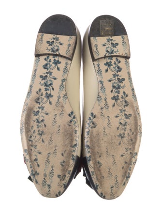 Gucci Web Accent Leather Flats