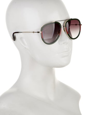 Gucci Web Accent Aviator Sunglasses