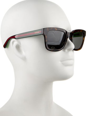Gucci Web Accent Square Sunglasses