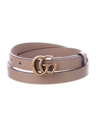 Gucci Double G Logo Skinny Belt