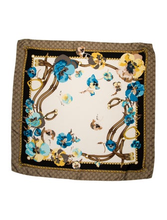 Gucci Silk Floral Print Scarf