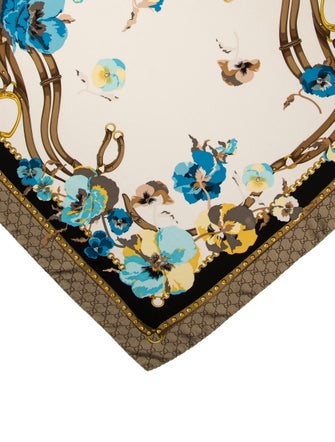 Gucci Silk Floral Print Scarf
