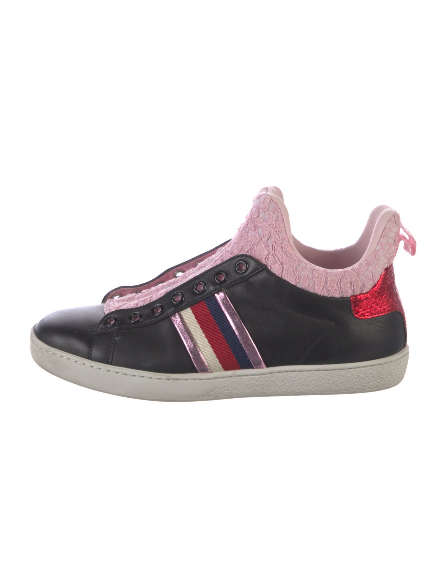Gucci Sylvie Web Accent Leather Sneakers
