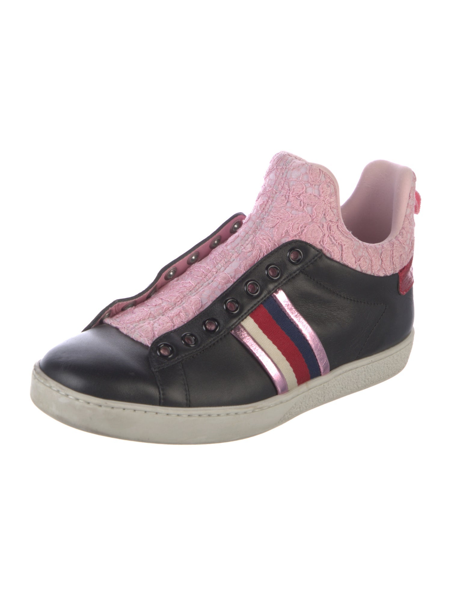 Gucci Sylvie Web Accent Leather Sneakers