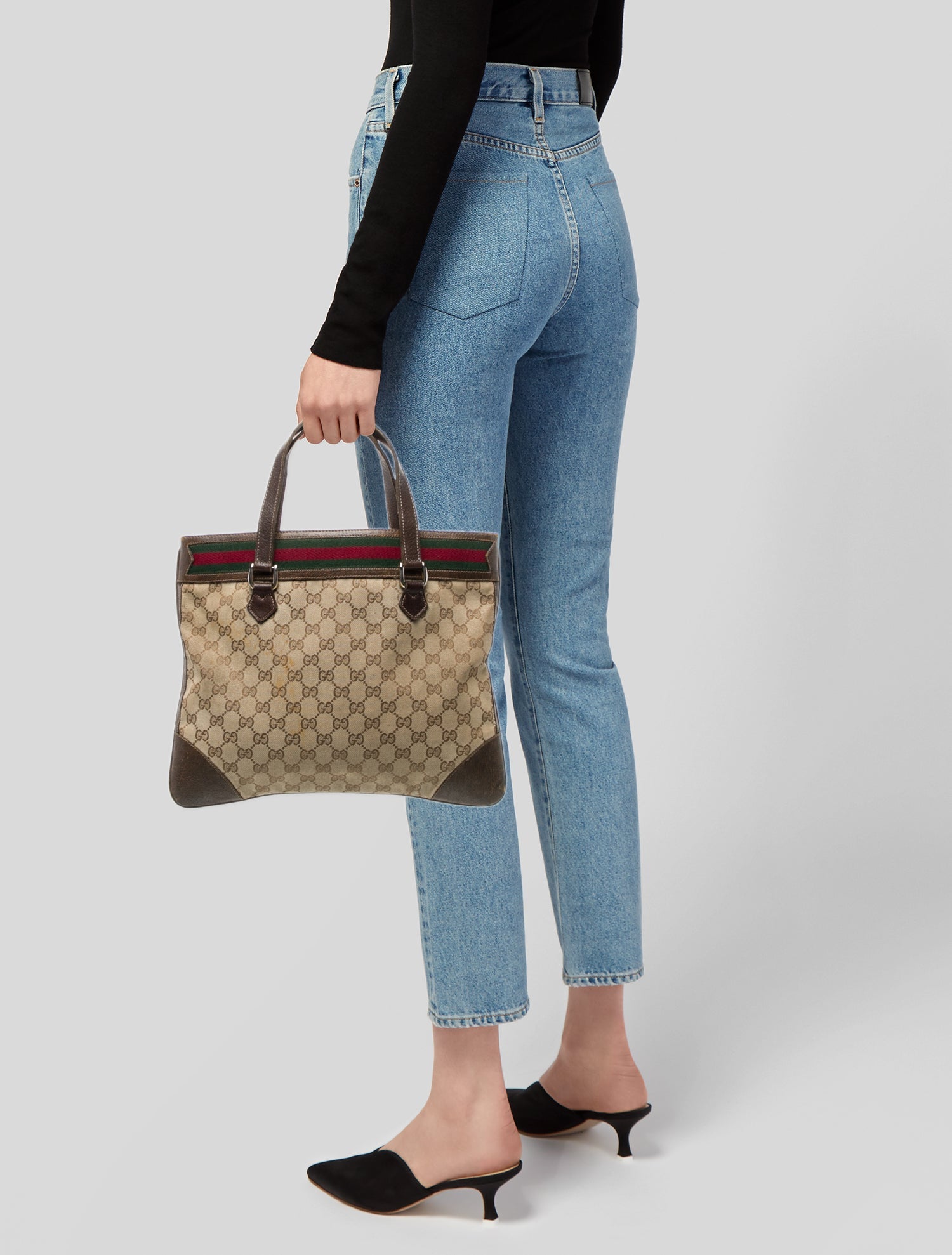 Gucci GG Canvas Top Handle Bag Vintage