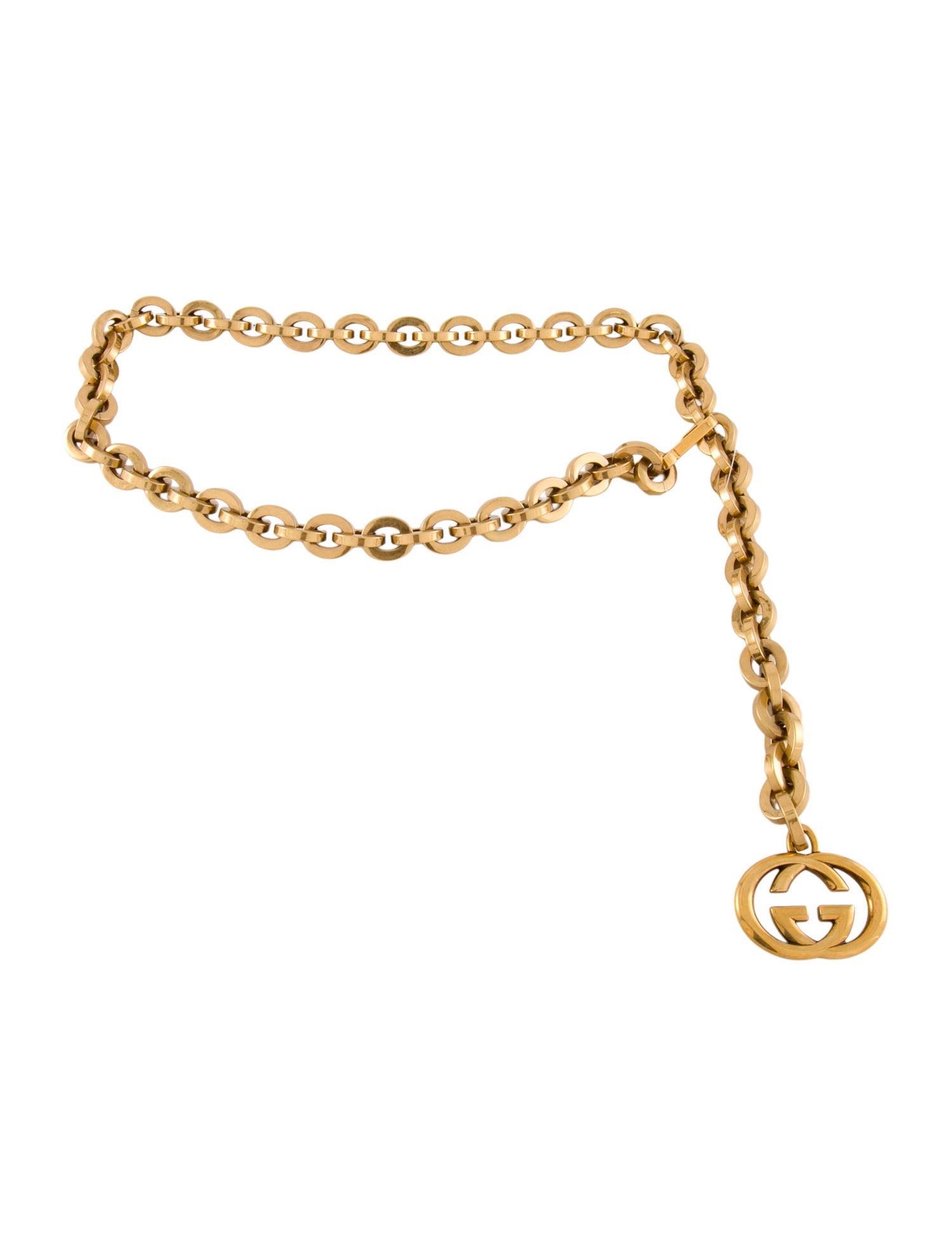 Gucci Skinny Metal Chain-Link Belt