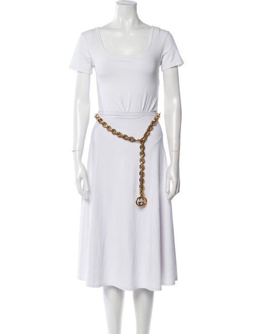 Gucci Skinny Metal Chain-Link Belt