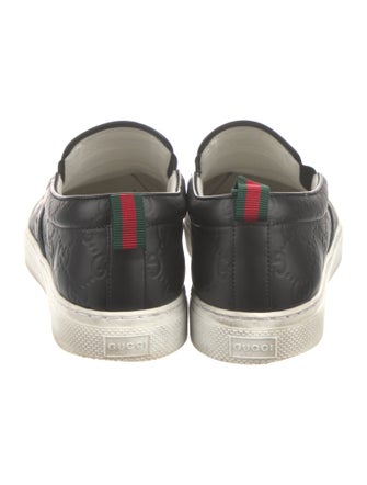 Gucci Web Accent Leather Loafers
