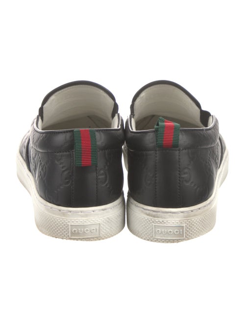 Gucci Web Accent Leather Loafers