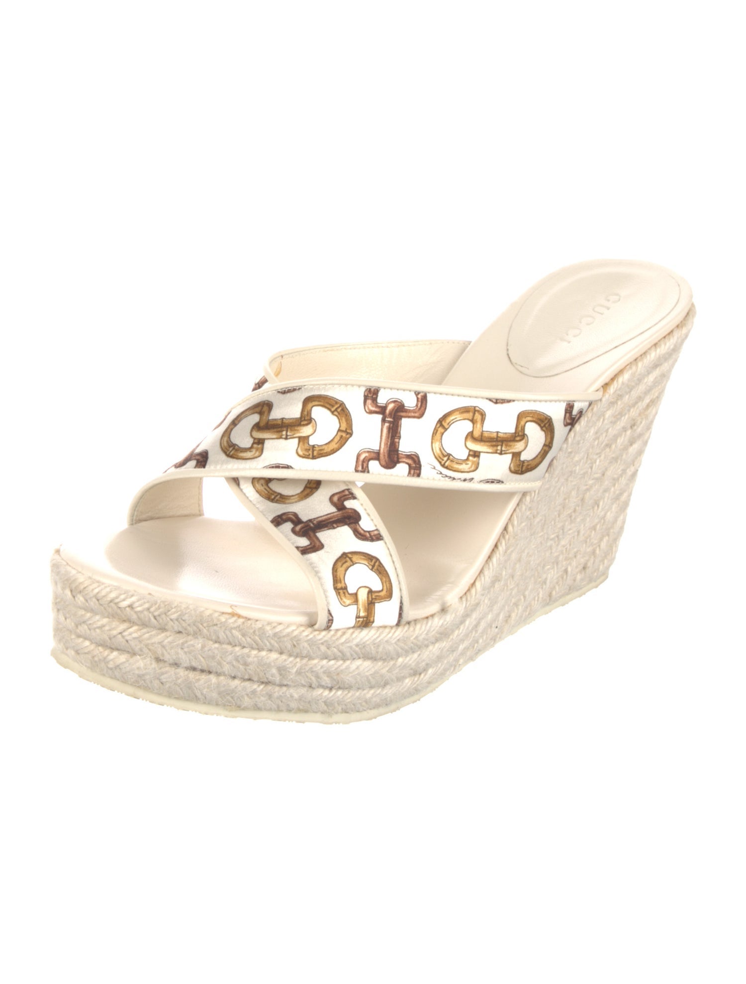 Gucci Horsebit Accent Satin Espadrilles