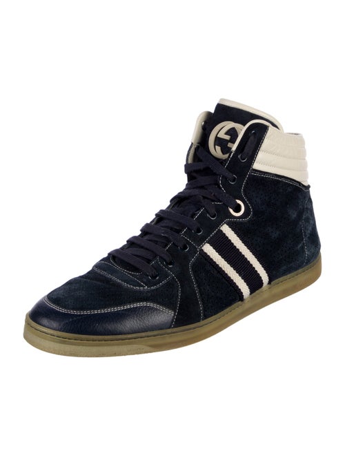 Gucci Suede Colorblock Pattern Sneakers