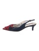 Gucci Leather Colorblock Pattern Slingback Pumps