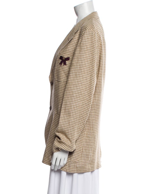 Gucci Linen Plaid Print Blazer