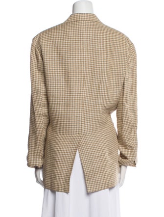 Gucci Linen Plaid Print Blazer