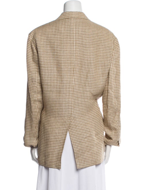 Gucci Linen Plaid Print Blazer