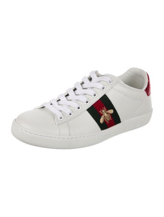 Gucci Bee Accent Leather Sneakers