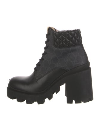Gucci GG Supreme Leather Combat Boots